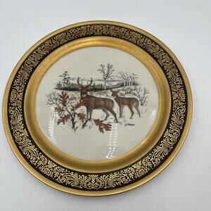 Pickard China 10.75" Plate "White-tailed Deer" James L Lockhart #709 of 2500 IOB